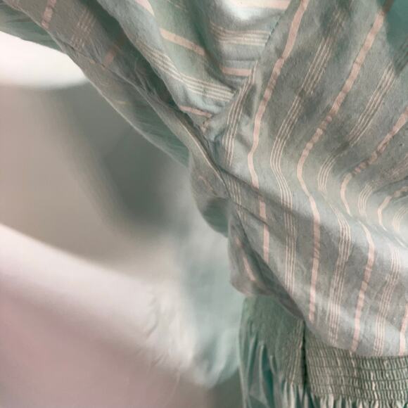 Vintage 80's Jessica Howard Striped Pastel Short sleeve Dress Womens 6 Smocked - Picture 3 of 16